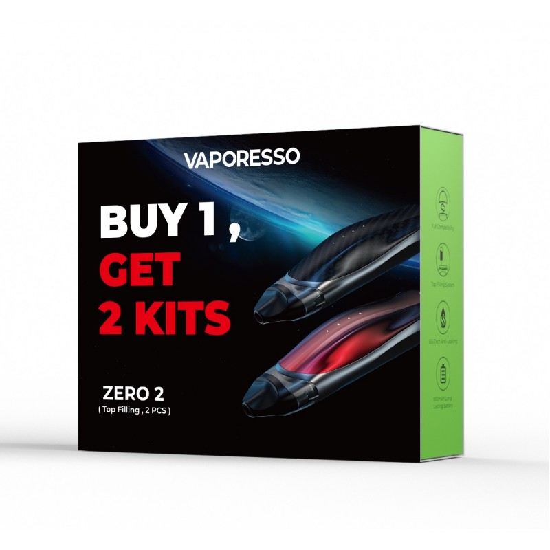 Vaporesso Zero 2 Limited Bundle (BUY 1, GET 2 KITS), zero 2